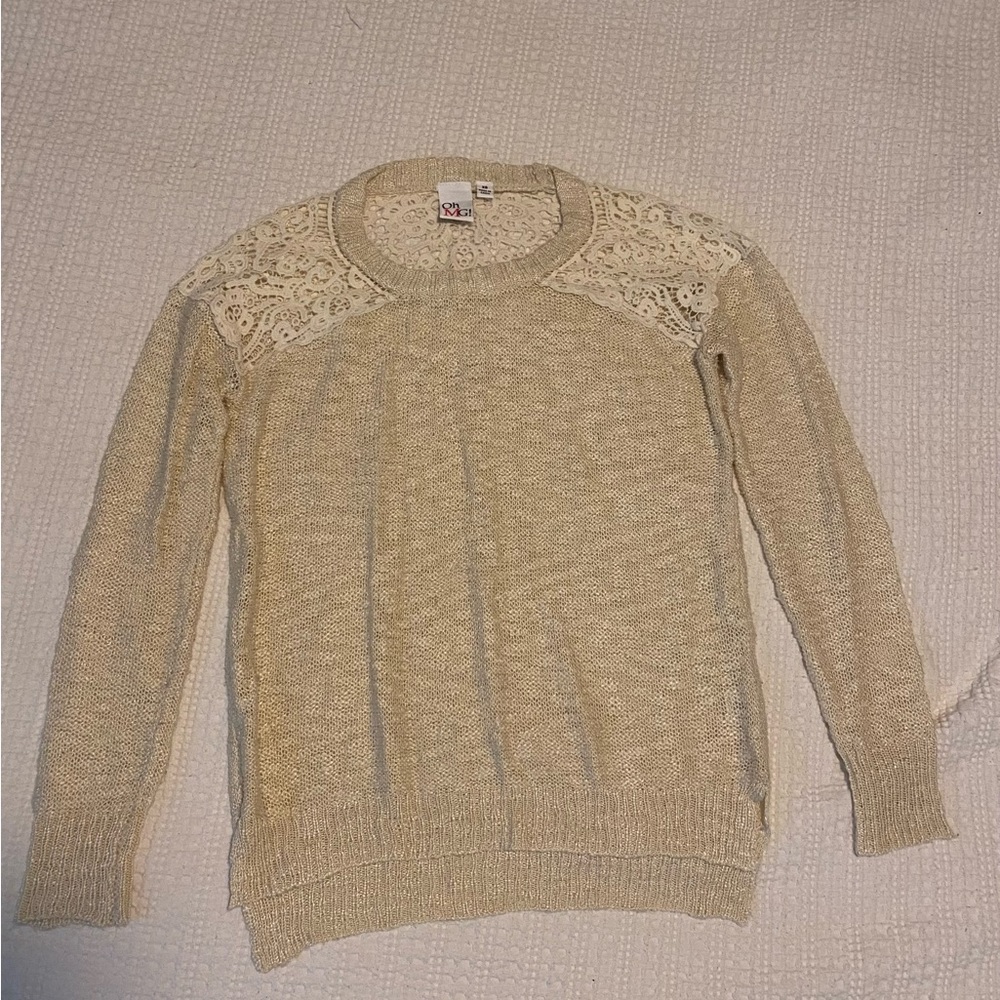 Beige sweater with lace details XS